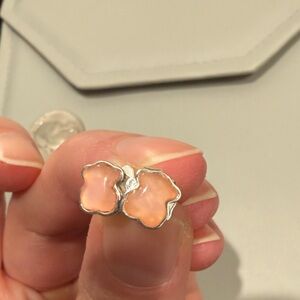 Tous Elegant Silver and Pink Bear Earrings